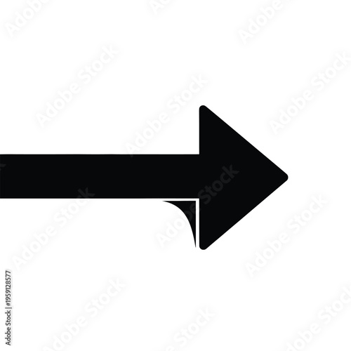 Black right- pointing arrow with slight shadow