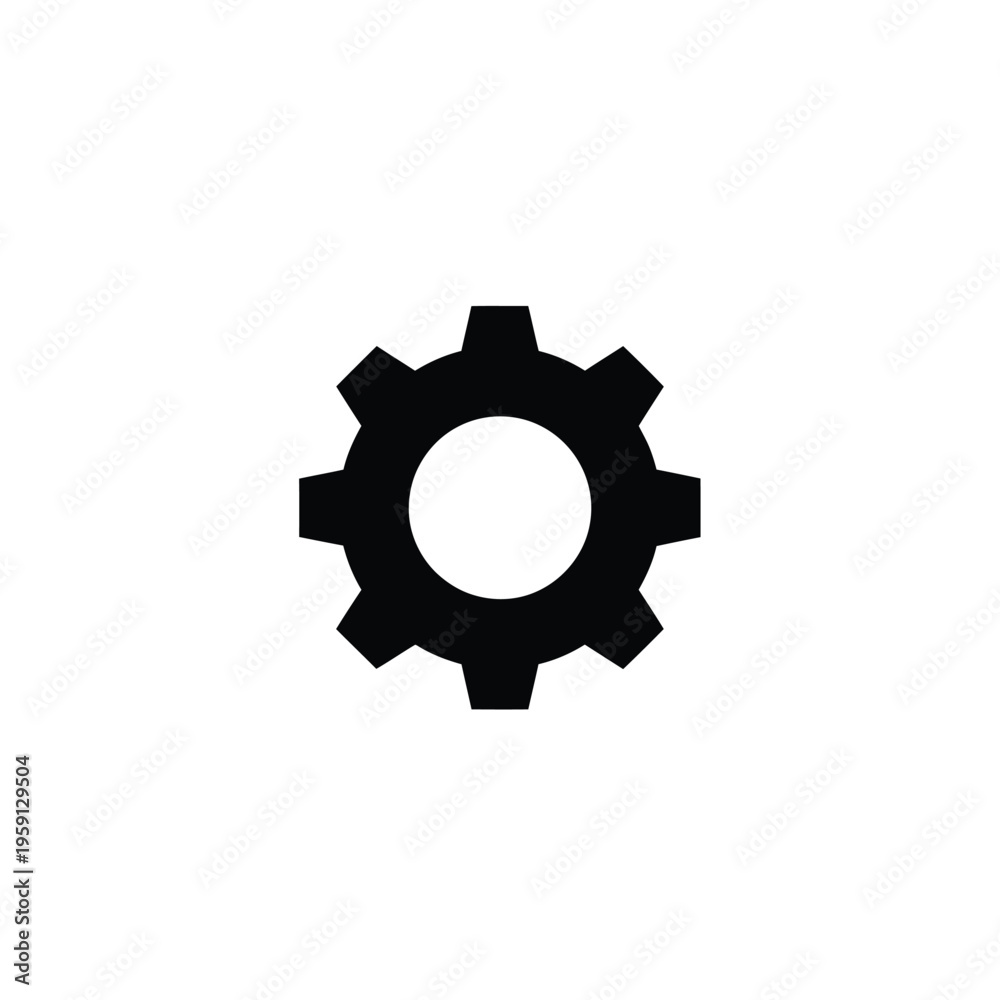 Obraz premium Black gear on white background