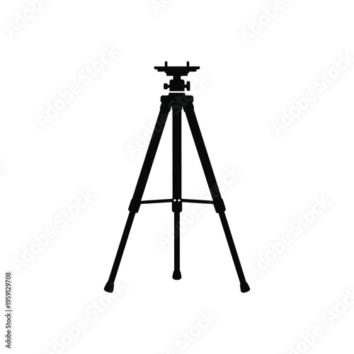 Black tripod stand with adjustable legs and mount