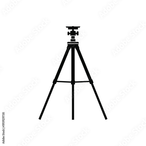 Black tripod with camera mount equipment