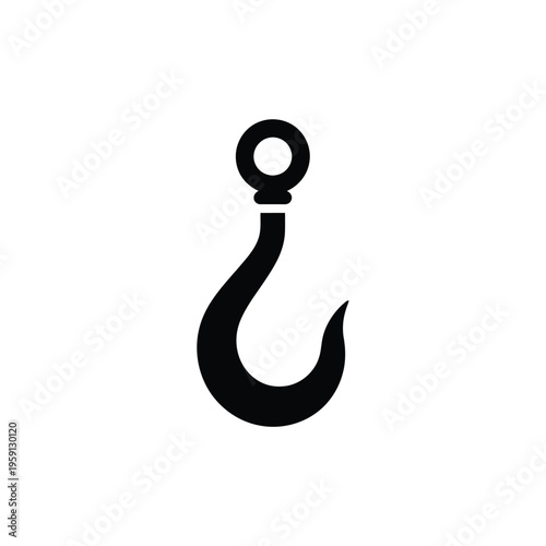 Black hook with ring attached at the metal tool