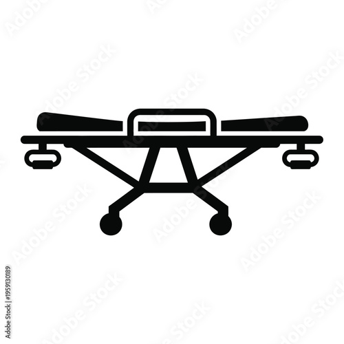 Black and white medical stretcher healthcare