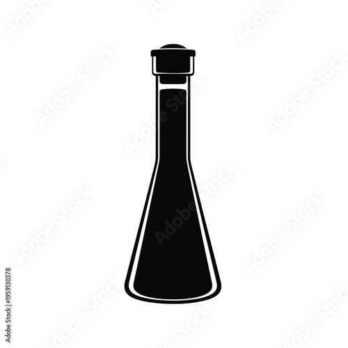 Black and white silhouette of a corked bottle