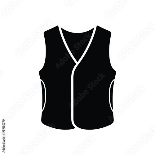 Black and white vest silhouette clothing