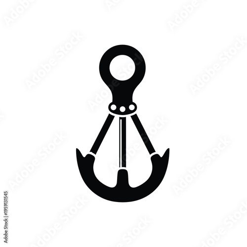 Black anchor with circular and three rivets symbol
