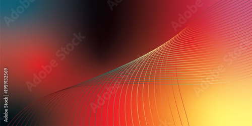 Glowing coral, red, orange and black gradient ribbons rising smoothly from a dark shadowed base against a grainy textured backdrop with subtle luminous highlights, modern creative banner design.