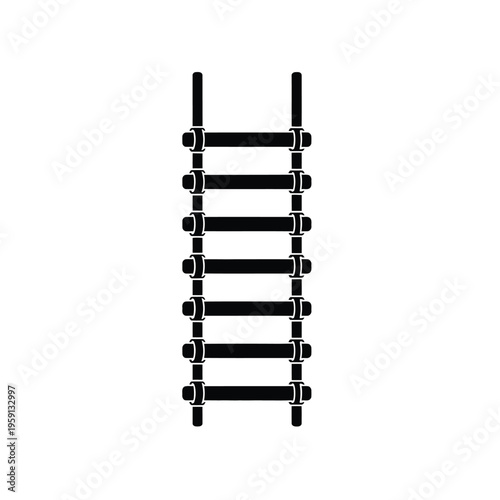 Black and white rope ladder climbing