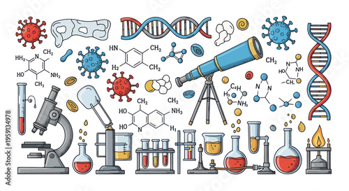 Science and Research Laboratory Equipment, DNA, Molecules, Viruses