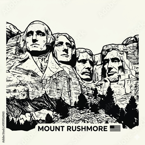 Mount Rushmore: precise faces and rock texture.