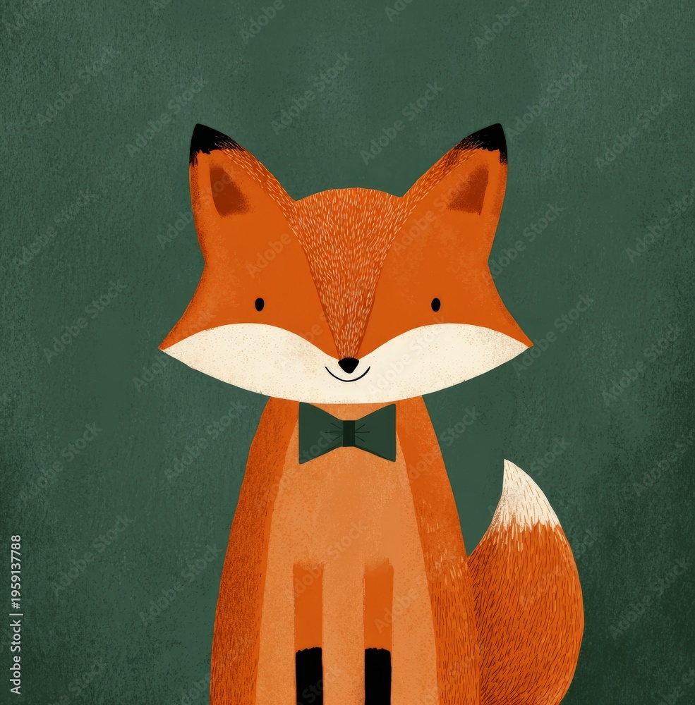 Fototapeta premium a cute fox with a bow tie
