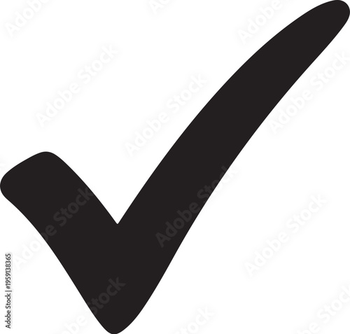 Large Black Checkmark on White Background Symbol Icon Graphic