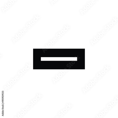 Black rectangle with white horizontal line