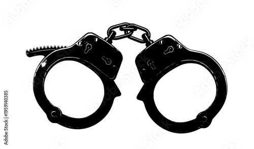Police handcuffs vector isolated realistic 3D illustration law enforcement equipment