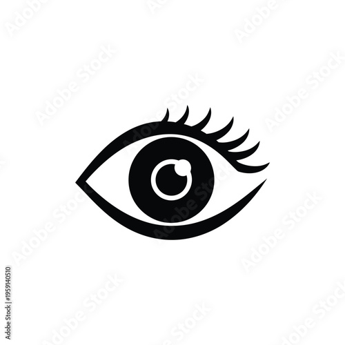 Black and white of a human eye with lashes eyelash