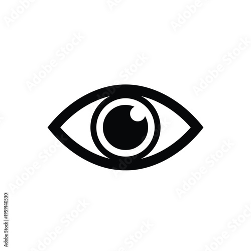 Black and white of a human eye symbol vision