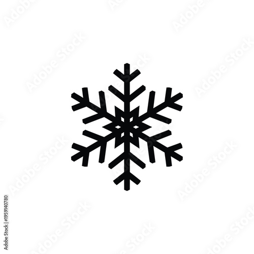 Black snowflake on white background symmetry winter