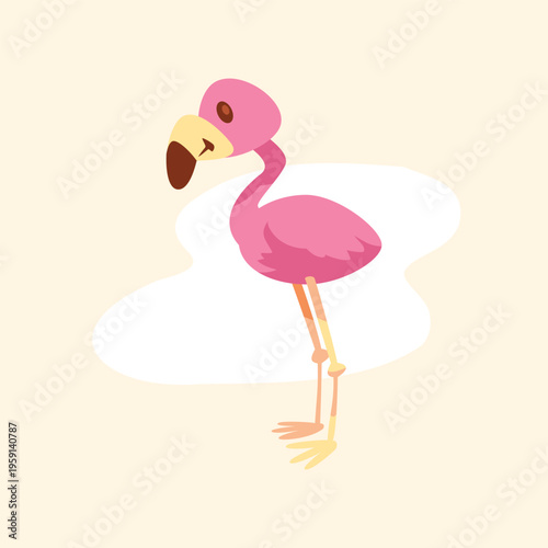 Pink Flamingo Stand and looking