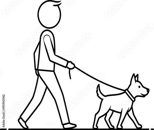 Man walking dog on leash