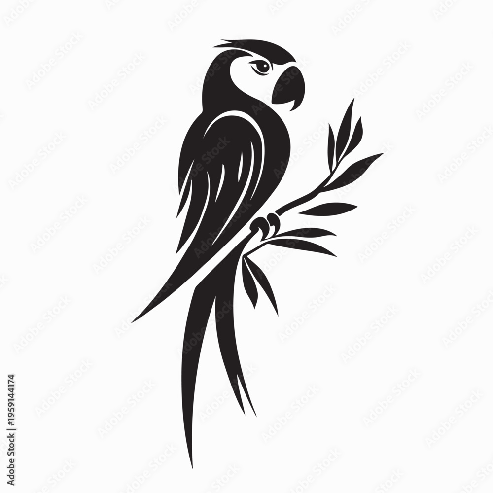 Fototapeta premium Macaw Parrot Bird Icon for Modern Identity Vector Illustration