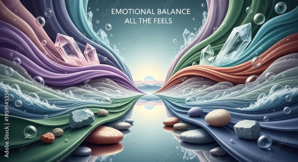 Fototapeta premium Emotional Balance Mental Health Concept Art.