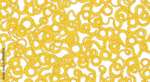 Seamless Pattern of Spaghetti Noodles, Italian Food Texture, Abstract Background