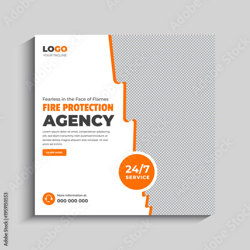 Fire Fighter Social Media Instagram Post Banner Template