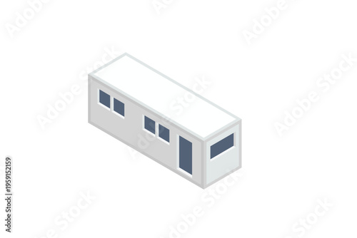 Isometric White Portable Office Cabin