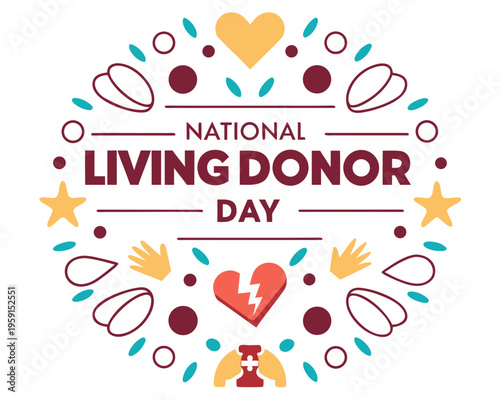 Medical and Donor Awareness Vector, Celebrate National Living Donor Day Graphic