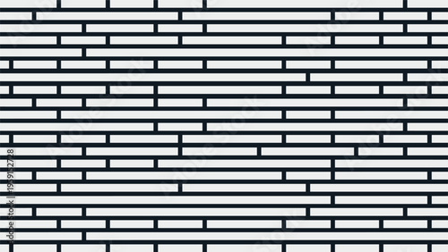 Seamless abstract background pattern featuring dark horizontal lines of different lengths arranged in a brick like masonry structure on light gray.
