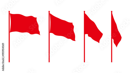 旗　イラスト　セット　シルエット