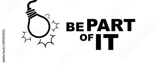 be part of it sign on white background