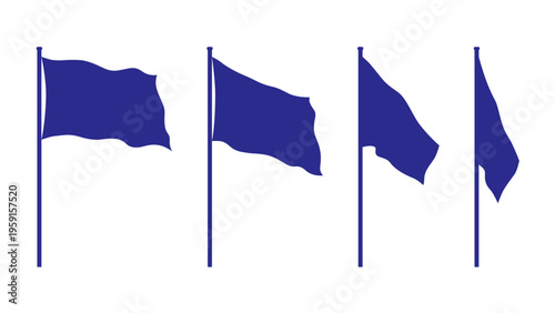 旗　イラスト　セット　シルエット
