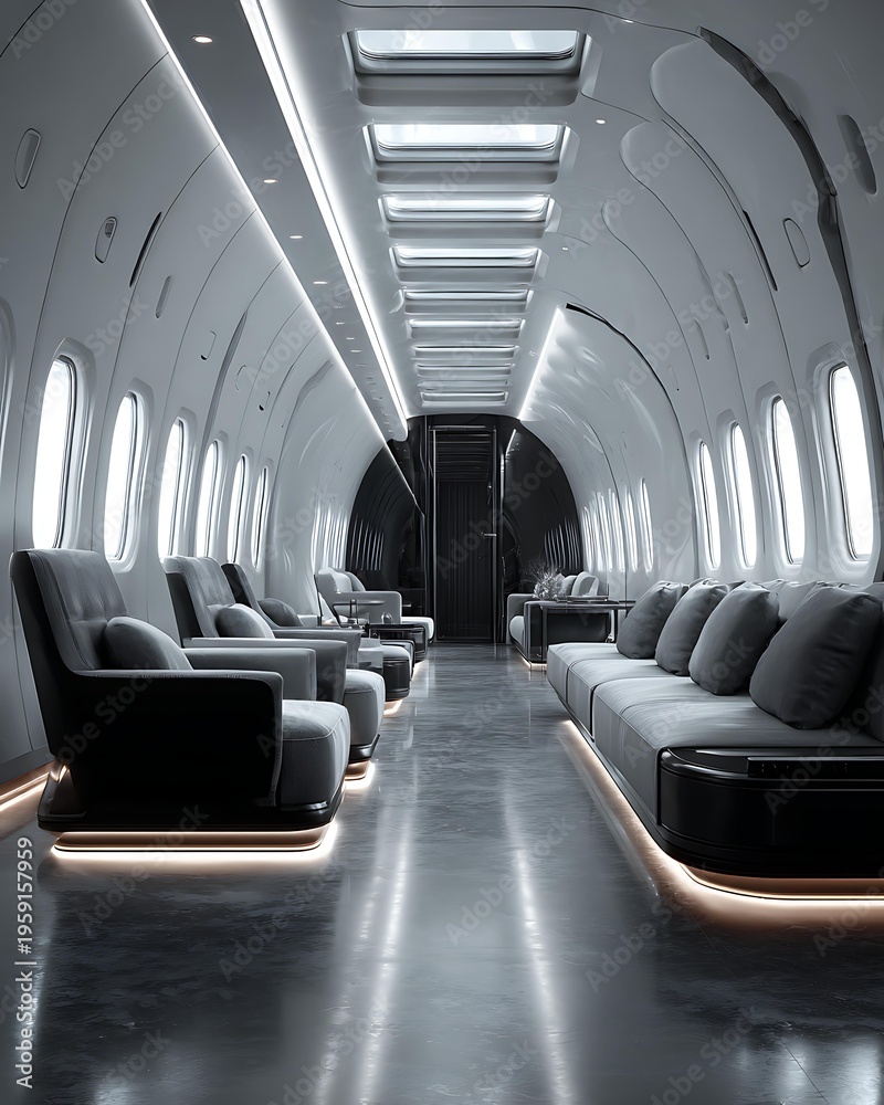 Fototapeta premium Monochrome and Minimalist Interiors focused on clean design, grayscale palettes, and modern simplicity