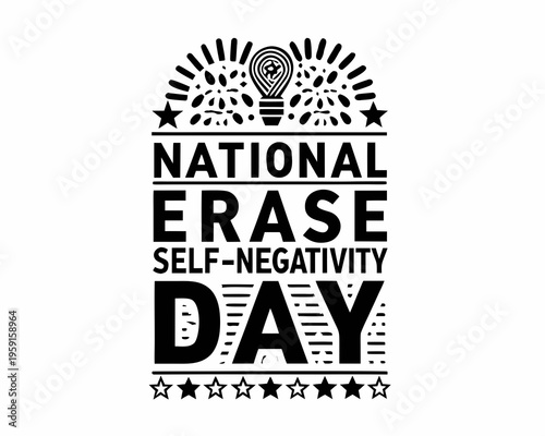 Empowered and Confident Woman Vector, National Erase Self-Negativity Day Design