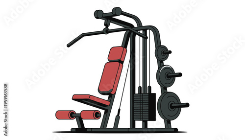 Gym machine vector illustration for fitness and workout routine