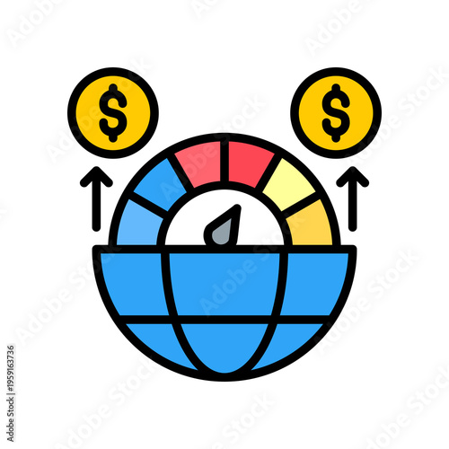 Economic Indicators lineal color icon