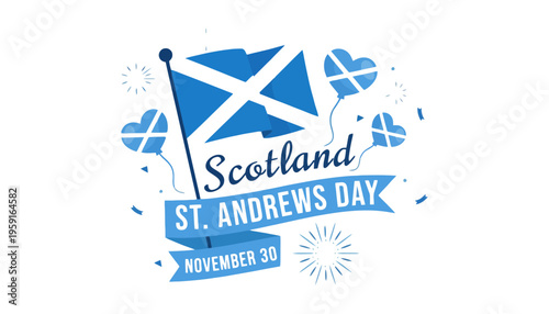 Scotland flag vector illustration for St. Andrews Day on November 30