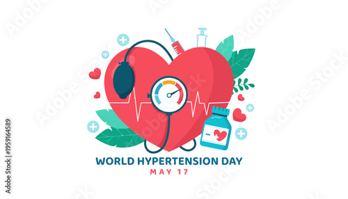 A heart illustration for World Hypertension Day on May 17