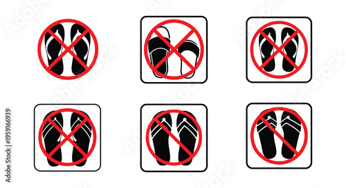No footwear allowed various styles of sandals and flip flops prohibited