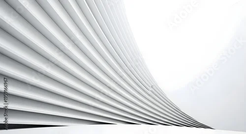 Obraz Striking architectural composition with flowing white lines and soft curves