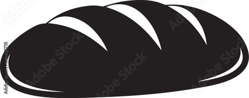 Black bread, loaf icon, vector illustration, bakery symbol