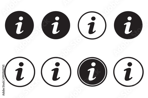 information icon set info button info symbol flat style information icon collection info icons info point icon black help logo info simple set vector icon. info icon 