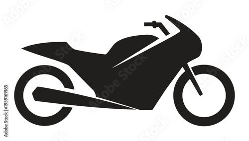 Sport Motorcycle Silhouette Icon for High-Speed Racing Branding, Automotive Performance Shop Graphics, and Biker Lifestyle Apparel Design