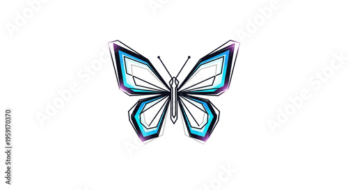 Colorful Butterfly Insect Wings Spread Wide.