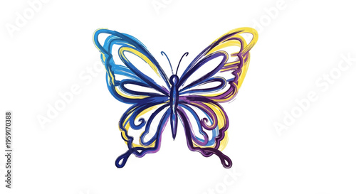 Colorful Butterfly with Open Wings.
