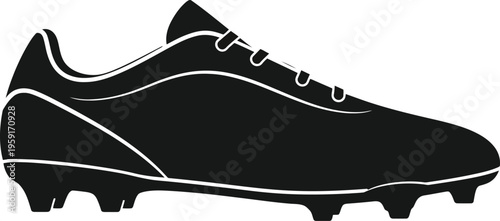 Black soccer cleat or football boot silhouette icon