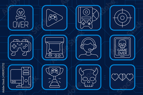 Mental Health set icon. Meditation pose, feedback bubble, bomb thought, stressed woman, checklist therapy, battery head, screaming face, question profile, dizziness swirl, anxiety arrows