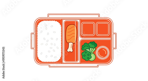 Bento box, lunch container, meal tray, food compartment