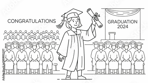 Joyful graduate celebrates academic success with diploma after completing educational journey