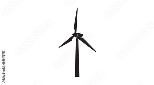 Wind turbine, renewable energy icon, sustainable power symbol, eco-friendly vector